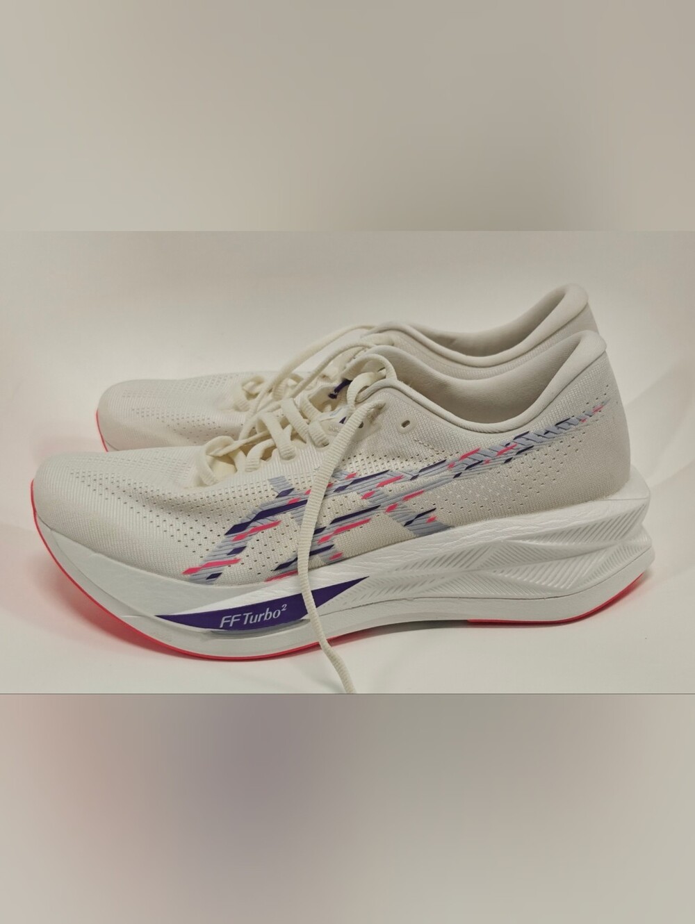 ASICS Sonicblast Mens Running Shoes Cream Blue Fade Lightweight Size 10